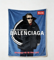Balenciaga Puffer Jacket Flannel Throw Blanket for Wall Decor BA290